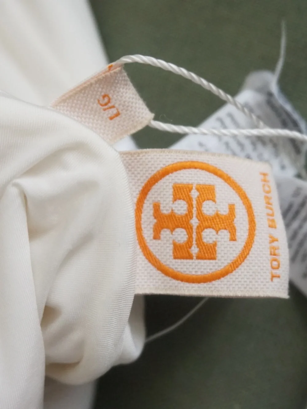 Tory Burch One Piece “Miller” Plunge White Logo Belted Swimsuit NWT - Size Large